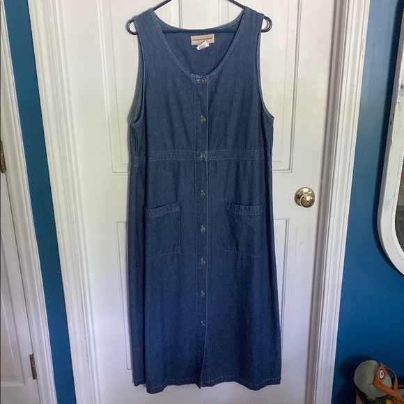 Vintage Dresses & Skirts - Vintage Denim Buttoned Maxi Jumper